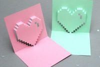 Pin On Diy Crafts + Projects with regard to Pixel Heart Pop Up Card Template