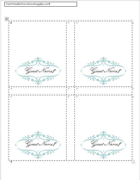 Pin On Wedding with Fold Over Place Card Template