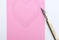 Pixelated Popup-Karte with Pixel Heart Pop Up Card Template