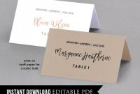 Place Card Template, Instant Download, Rustic Seating Cards with Table Name Card Template