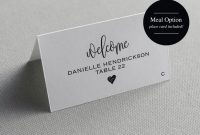 Place Card Template, Printable Template, Wedding Place Cards within Table Place Card Template Free Download