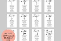 Place Card Template, Table Number Template, Seating Chart within Michaels Place Card Template