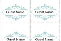 Place Card Template Word 6 Per Sheet – Cards Design Templates for Place Card Template 6 Per Sheet