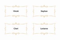 Place Cards (Heart Scroll Design, 8 Per Page) with Free Template For Place Cards 6 Per Sheet