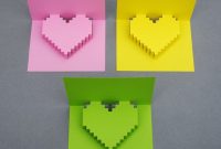 Popular Diy Crafts Blog: How To Make A Pixel Heart Pop Up Card throughout Pixel Heart Pop Up Card Template