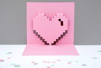 Popup Pixel Valentines Card 2013 (*new & Improved*) | Mini Eco regarding Pixel Heart Pop Up Card Template