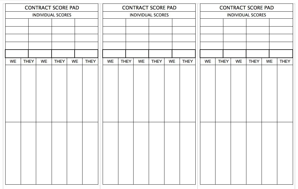 Printable Bridge Score Sheets | Bridge Card, Bridge Tally for Bridge Score Card Template