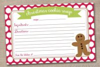 Printable Christmas Cookie Exchange Recipe Card Holiday pertaining to Cookie Exchange Recipe Card Template