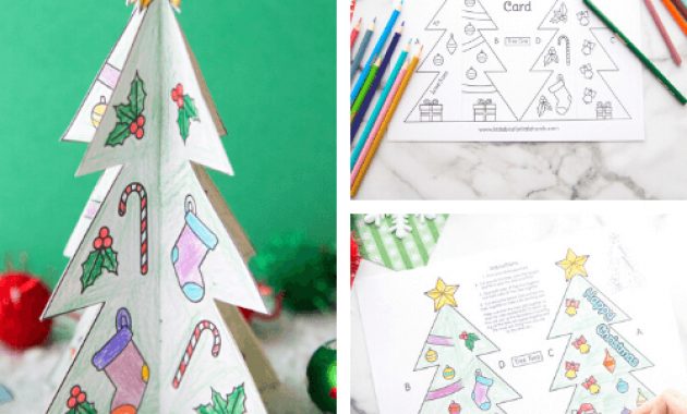 Printable Christmas Tree Template | Little Bins For Little Hands for 3D Christmas Tree Card Template