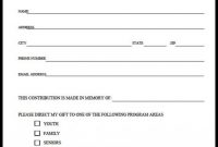 Printable Donation Form Template | Room Surf with Donation Card Template Free