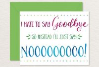 Printable Goodbye Card / Funny Goodbye Card / Printable with Goodbye Card Template