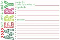 Printable Holiday Recipe Card in Cookie Exchange Recipe Card Template