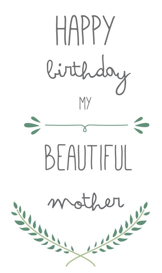 Printable Mother Birthday Card - Mum Birthday Card - Card with Mom Birthday Card Template