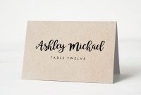 Printable Place Card Template, Wedding Place Cards, Escort pertaining to Michaels Place Card Template