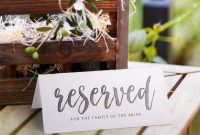 Printable Reserved Sign Tent | Romantic Calligraphy | Large throughout Reserved Cards For Tables Templates