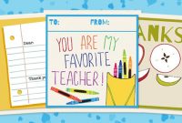 Printable Teacher Thank You Cards For Teacher Appreciation with regard to Thank You Card For Teacher Template