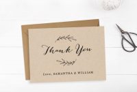 Printable Wedding Thank You Card Template, Editable Text And throughout Thank You Card Template Word