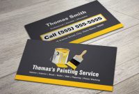 Professional Painting Service Painter Paint Brush Business with Plastering Business Cards Templates