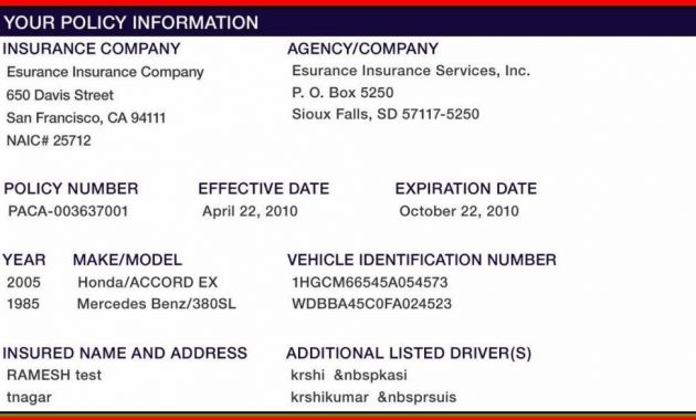 Proof Of Auto Insurance Template Free | State Farm Insurance with regard to Proof Of Insurance Card Template