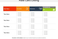 Rate Card Listing | Powerpoint Presentation Templates | Ppt within Advertising Rate Card Template