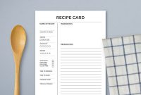 Recipe Cards Printable Recipe Card Template Recipe Sheet intended for Recipe Card Design Template