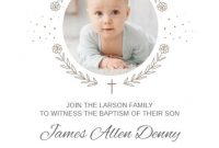 Ribbon Cameo – Baptism & Christening Invitation Template within Baptism Invitation Card Template