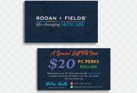 Rodan And Fields Business Cards, Rodan And Fields Pc Perks Dollars, Custom  Rodan And Fields Cards, Rodan And Fields Cards, Rf86 in Rodan And Fields Business Card Template