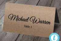 Rustic Place Card Template, Wedding Placecard Template with Michaels Place Card Template