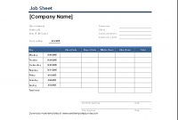 Sample Job Sheet Template For Excel | Formal Word Templates inside Sample Job Cards Templates