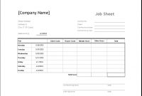 Sample Job Sheet Template For Ms Excel | Excel Templates regarding Maintenance Job Card Template