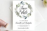 Save The Date Template Save The Date Cards Greenery Save The with Save The Date Cards Templates
