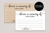 Share A Memory Card Memory Cards Share A Memory Printable in In Memory Cards Templates