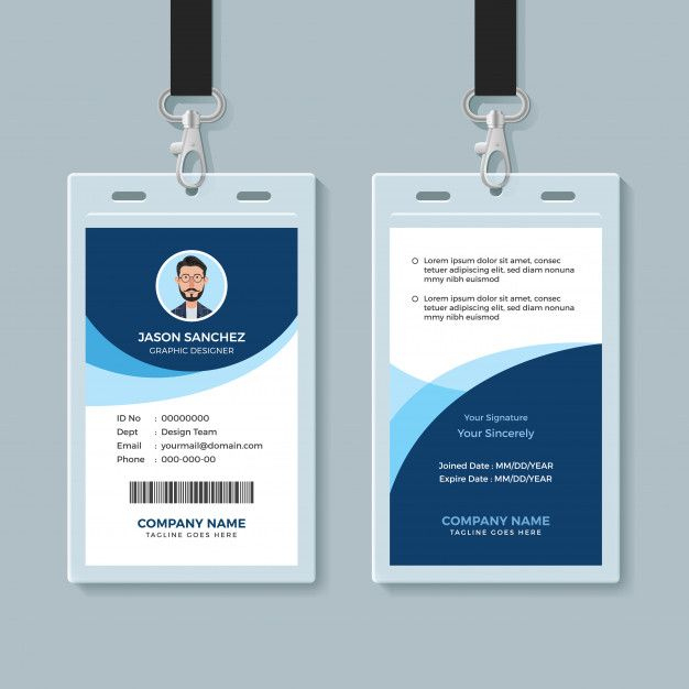 Simple And Clean Employee Id Card Design Template Premium inside Company Id Card Design Template