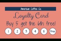 Simple Loyalty Card in Free Printable Punch Card Template