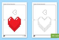 Simple Valentine's Pixel Heart Pop Up Card Paper Craft within Pixel Heart Pop Up Card Template