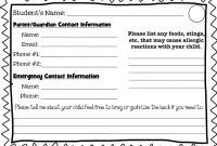 Simply 2Nd Resources: Student Info Card Freebie regarding Student Information Card Template