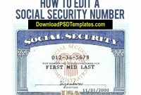Social Security Number Ssn Template Psd In 2020 | Social for Social Security Card Template Photoshop