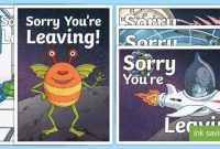 Sorry You're Leaving! Greetings Cards (Teacher Made) in Sorry You Re Leaving Card Template