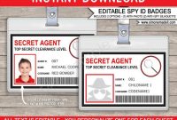 Spy Birthday Party Badge Secret Agent Badge Printable Id pertaining to Spy Id Card Template