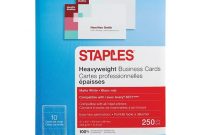 Staples Inkjet Business Cards, 2" X 3 1/2", Matte White, 250/pack regarding Staples Business Card Template