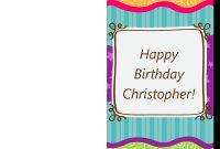 Stars And Stripes Birthday Card (Half-Fold) regarding Microsoft Word Birthday Card Template