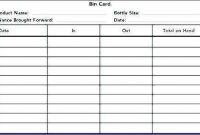 Stock Card Template Excel – Cards Design Templates with Bin Card Template