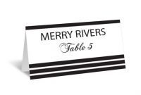 Stripes Wedding Place Card Editable Pdf Template – Foldover within Fold Over Place Card Template