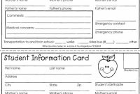 Student Information Card | Lovetoteach | Student regarding Student Information Card Template