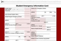 Study Abroad Handbook Worldwide: Emergency Card | Contact within Student Information Card Template