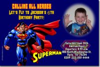 Superman Birthday Invitations, Super Hero Birthday for Superman Birthday Card Template