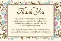 Sympathy Thank You Cards inside Sympathy Thank You Card Template