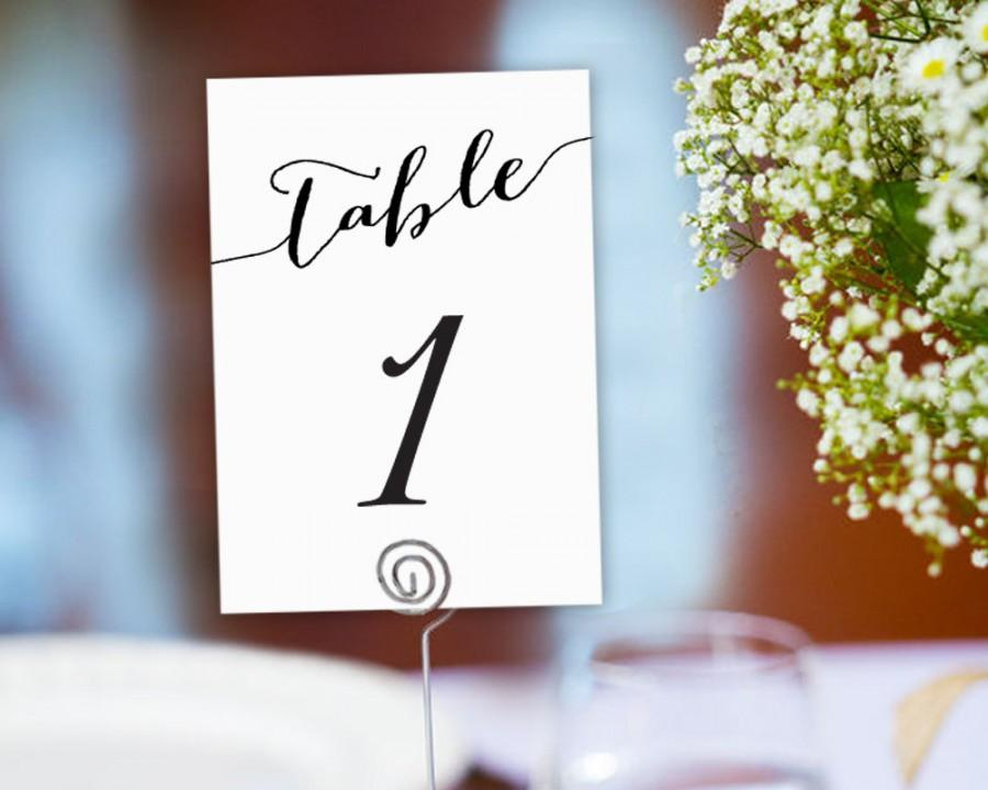 Table Numbers Printable 1-40 Template In Two Sizes, Wedding with Table Number Cards Template