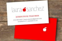 Teacher Or Substitute Business Cardcreativefoxstudio On within Business Cards For Teachers Templates Free