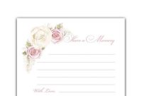 Template Share A Memory Cards For Funerals Blush Roses Home with regard to In Memory Cards Templates
